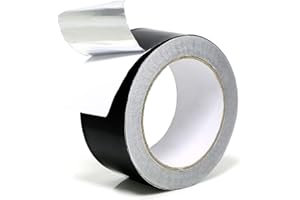 SICCOMA Black Aluminum Foil Tape 2 in x 65 Feet 3.94 Mil Hot & Cold Shield Resistant Black Foil Tape HVAC Sealing & Patching Hot Cold Air Duct Tape for Pipe, Metal Repair, HVAC, Air Ducts, Insulation