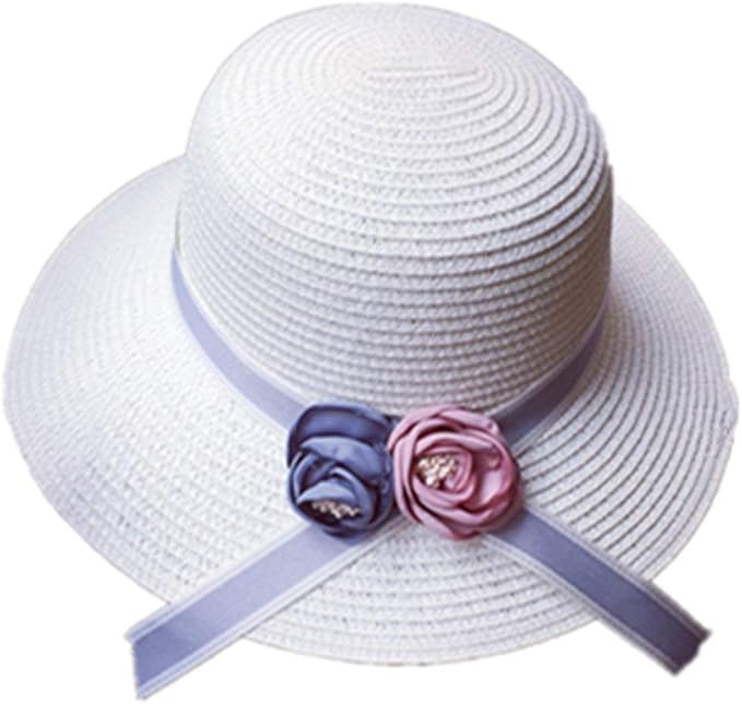 Ladies Straw Hat Summer Sun Hat Solid Straw Large Dome Hat 20s Sun