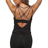 LEXISLOVE Womens Workout Shirts Sexy Open Back Activewear Workout Clothes Sports Yoga Tank Tops