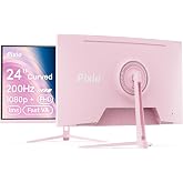 Pixio PXC248 Wave Pink 24 inch 200Hz Refresh Rate FHD 1080p Resolution 1500R Curve Fast VA Panel 1ms GTG Response Time Adaptive Sync HDR Curved Gaming Monitor
