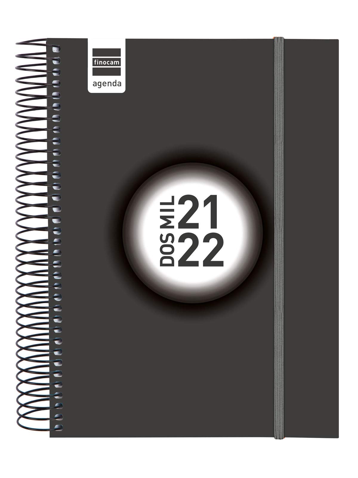 Finocam - Espir Label 2021 2022 E10 Diary - 155 x 212-1 Day Per Page Black Catalan