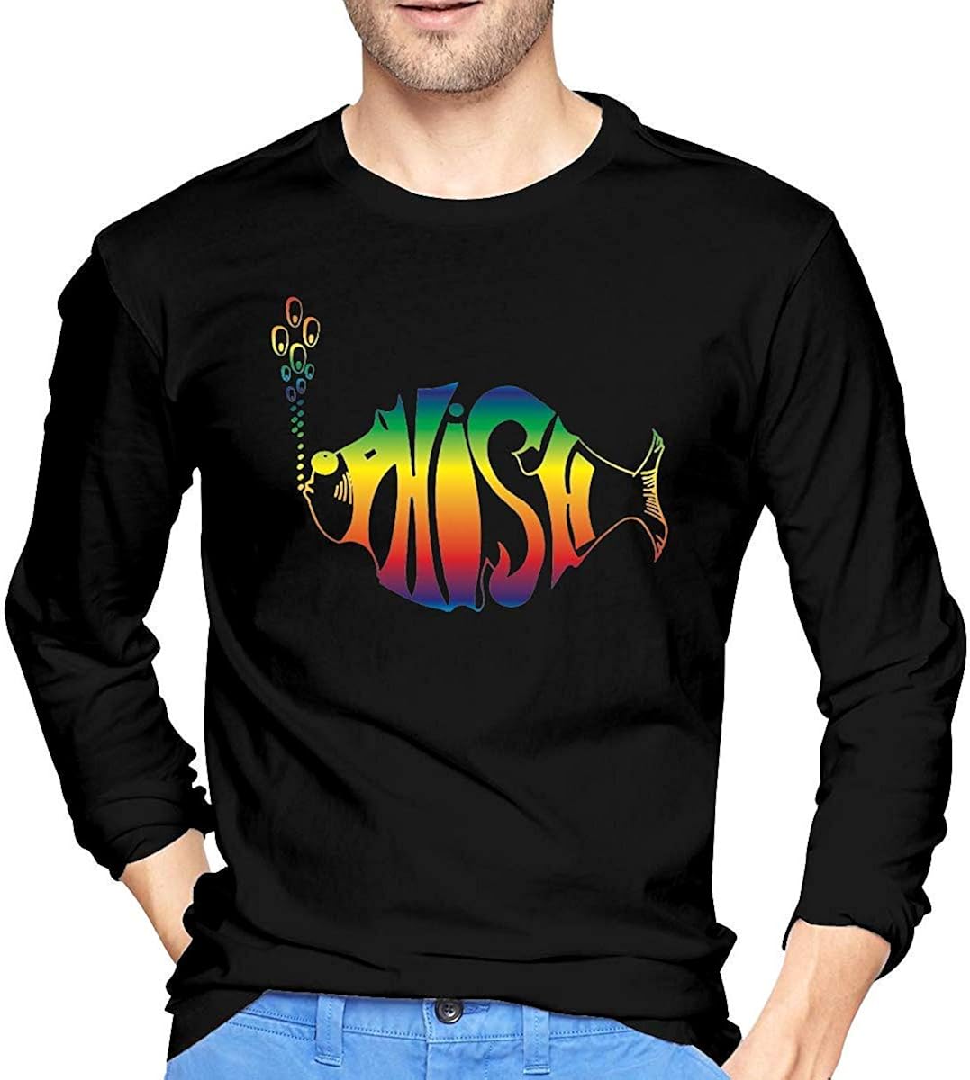 Men's Phish Band Logo Long Sleeve TShirt Crew Neck Top Amazon.co.uk Clothing