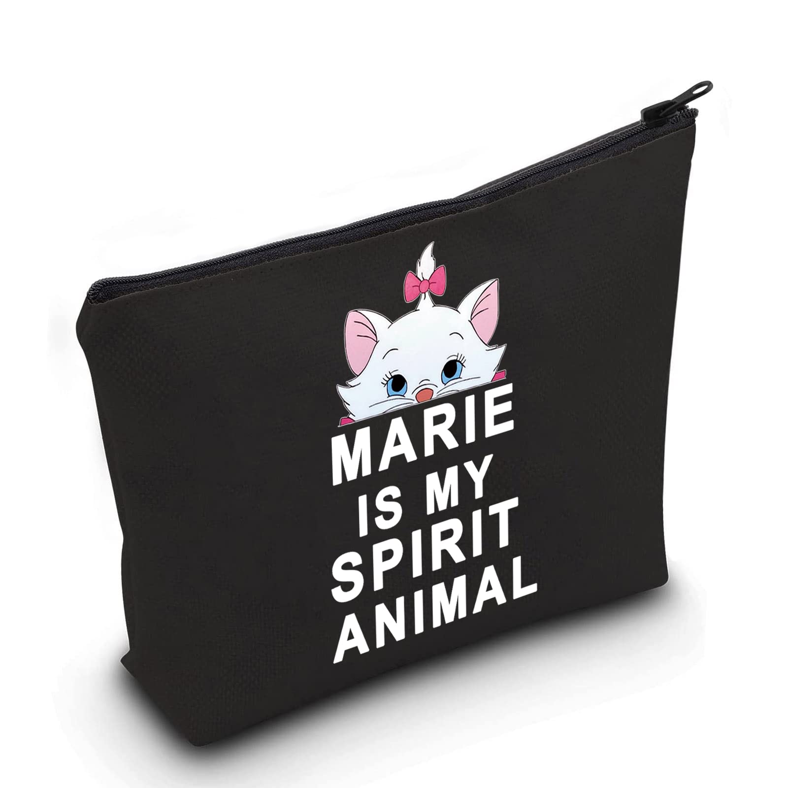 LEVLO Marie Cosmetic Bag Cartoon Cats Fans Gift Marie Is My Spirit Animal Makeup Zipper Pouch Bag, Marie Spirit Black, Tote Bag
