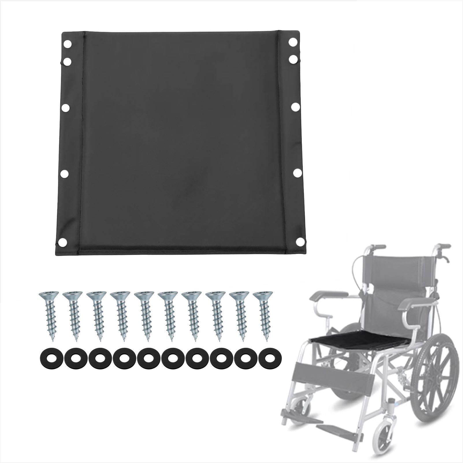 Photo 1 of GBH-MED Wheelchair Seat Replacement Cushion - 18" Vinyl Seat Upholstery Cover Fits Most Wheelchairs for Elderly Disabled (18" x 16")