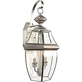 Outdoor Wall Lights, 20inch Large Exterior Lighting Fixtures, 2 Light Waterproof Wall Sconce with Glass Shades, Aluminium Out
