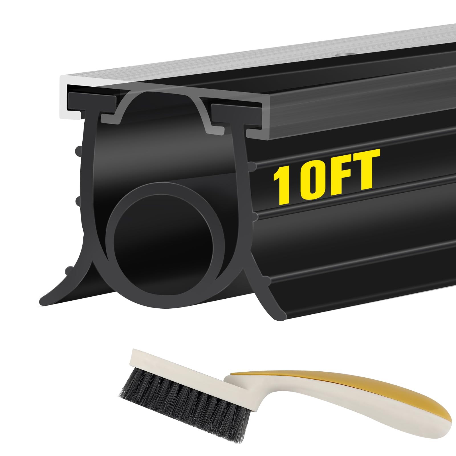 Photo 1 of **MISSING SEAL TRACK***Garage Door Seals Bottom Rubber, 3-Sided Weatherproof Seal, Three Layers of Protection Available. Garage Door Bottom Seal 10 Ft, Garage Door Bottom Weather Seal. Easy to Install (Black)