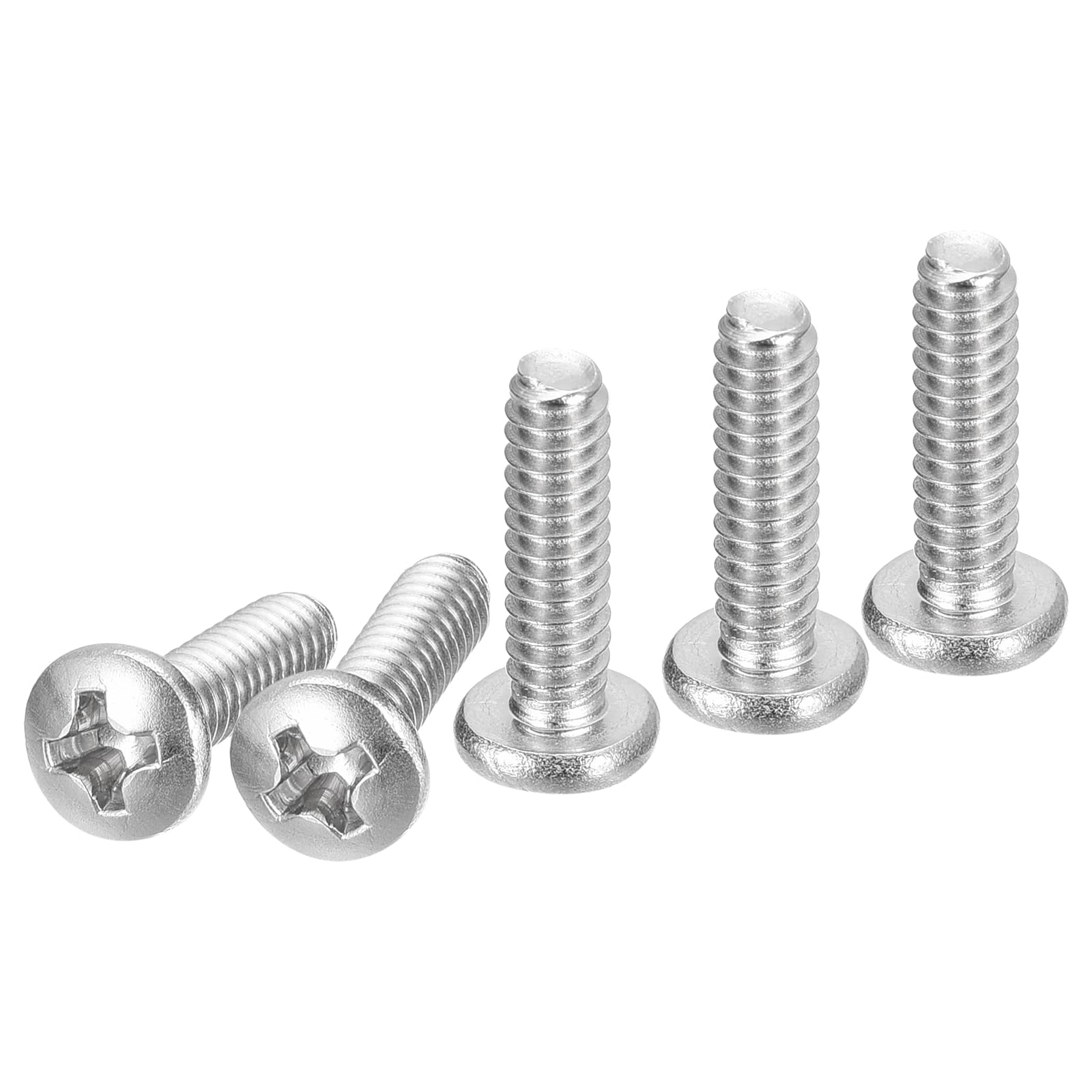 DTGN #6-32x1/2" Pan Head Machine Screws, 100Pcs 304 Stainless Steel, Phillips Drive, UNC Full Thread, Bright Finish, Screws Bolts Kit
