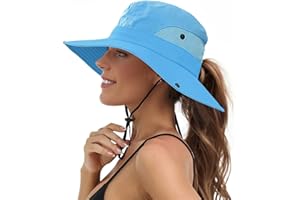 JJYEE Sun Hats for Women Beach Hat Ponytail Hat Womens Sun Hat with UV Protection Wide Brim