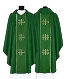 Green Gothic Chasuble"Jerusalem Crosses" Vestment