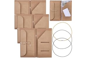CRASPIRE 3Pcs Kraft Paper Pocket for Traveler's Notebook 3Pcs Nylon Elastic Ropes Insert Pouch Refill Journal Folder Standard