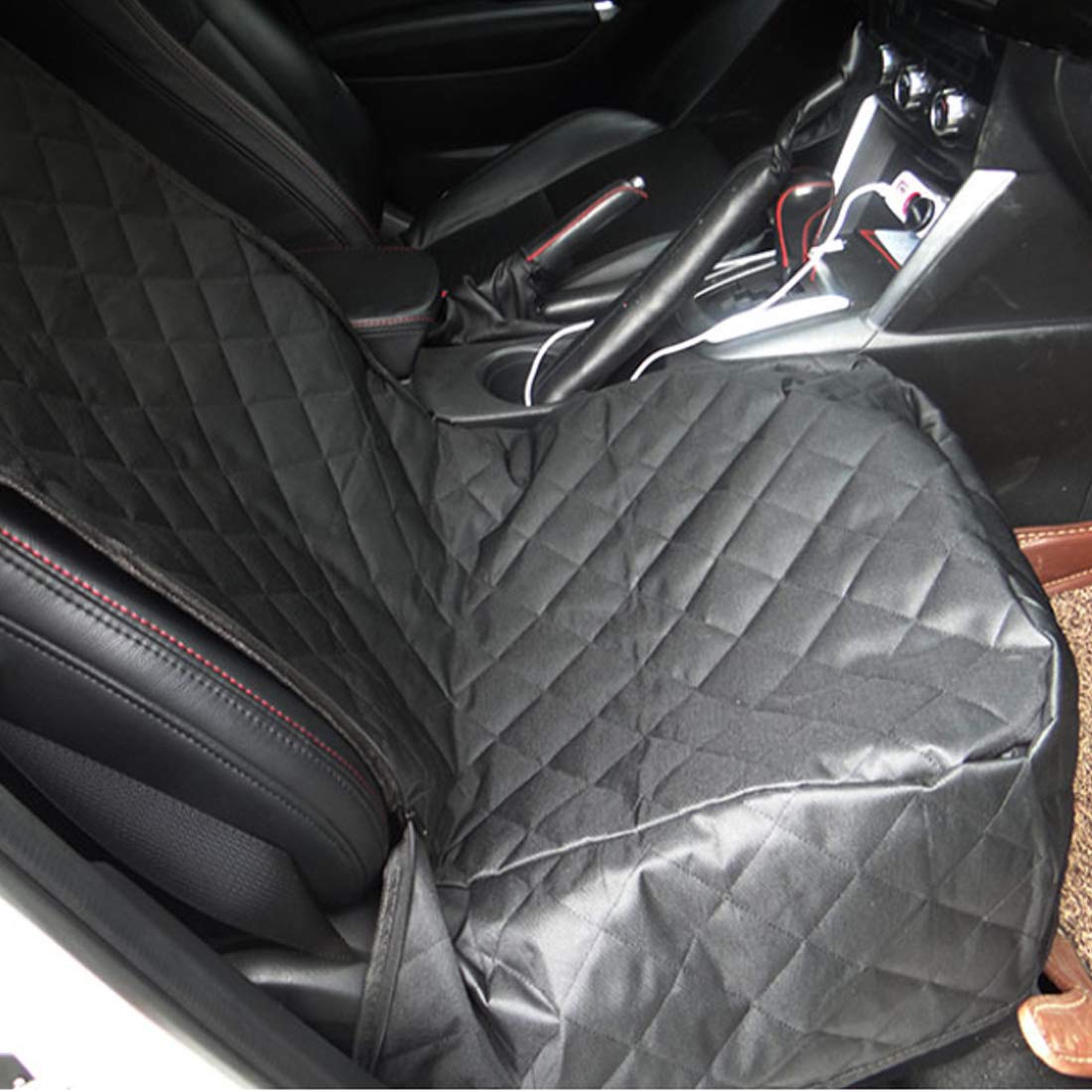 Dog Car Seat Cover 2 in 1 Nonslip Scratch-proof Pets Seat Car Cover Non-Slip Waterproof Pets Travel Hammock Rear Seat Protector single front pet seat cover 105*50cm/41.33*19.68in for cars-Black