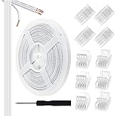 RGBZONE 10Pcs 4 Pin 10mm LED Strip Connectors and 32.8FT 4 Pin RGB Extension Cable Strip to Wire Quick Connection for 10mm Wide Waterproof or Non-Waterproof SMD RGB 5050 LED Strip Light(IP20/IP65)