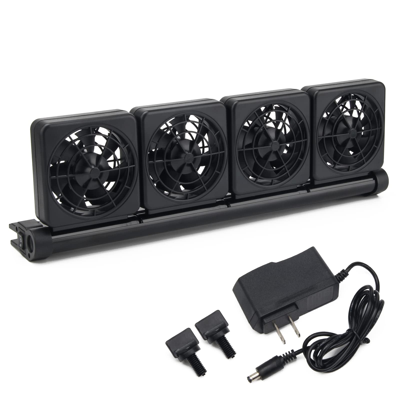Photo 1 of Liveek Aquarium Fan 2 3 4 Heads, Aquarium Chillers Cooling Fan Adjustable Fish Tank Cooling Fan with 2 Wind Speed Fan for Water Tank, Aquarium Tank Chiller (4 Head)