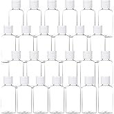 MMonDod 25 Pack 1.7oz/50ml Plastic Empty Bottles Clear Travel Containers Travel Size Bottles with Flip Cap Squeezable Refillable Toiletry (clear)