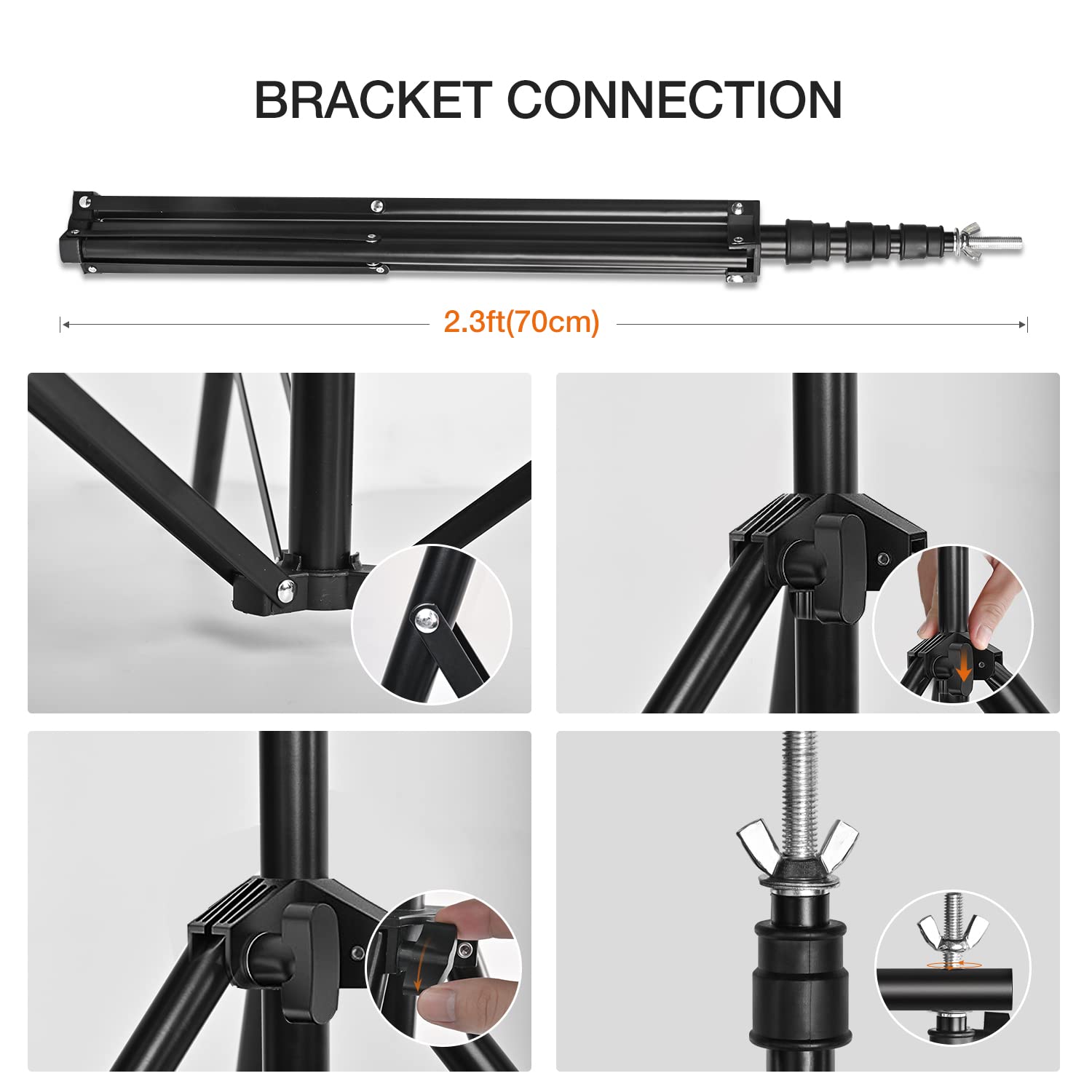 10 X 10 ft Photo Video Studio Background Support Stand, Adjustable Heavy Duty Photography Backdrop Support System Kit for Photoshoot Party Video Creator