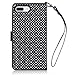 iPhone 8 Plus / iPhone 7 Plus Case - Terrapin iPhone 8 Plus Women's Case - Floral Etched Wallet Clutch - Card Slots - Money Pocket - ID Window - Wristlet - Magnetic Closure - Black