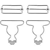 Telooco 2Pairs Overall Buckles Replacement Adjustable Jean Overalls No-Sew Button Bib Clips for Pants Jacket Trousers