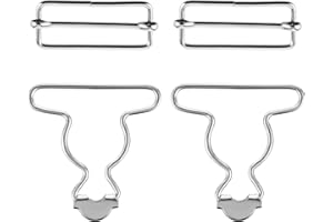 Telooco 2Pairs Overall Buckles Replacement Adjustable Jean Overalls No-Sew Button Bib Clips for Pants Jacket Trousers