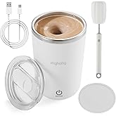 HGHOHG Self-Stirring Coffee Mug, Rechargeable, Magnetic Mixing, 12 Oz, Portable For Travel (white)