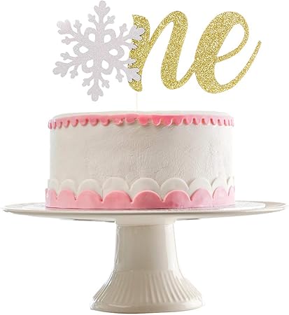 Amazon Co Jp ゴールド キラキラ 雪の結晶 ケーキトッパー 1歳の誕生日ケーキトッパー 冬の最初の誕生日 クリスマス 1歳の誕生日パーティーデコレーション おもちゃ