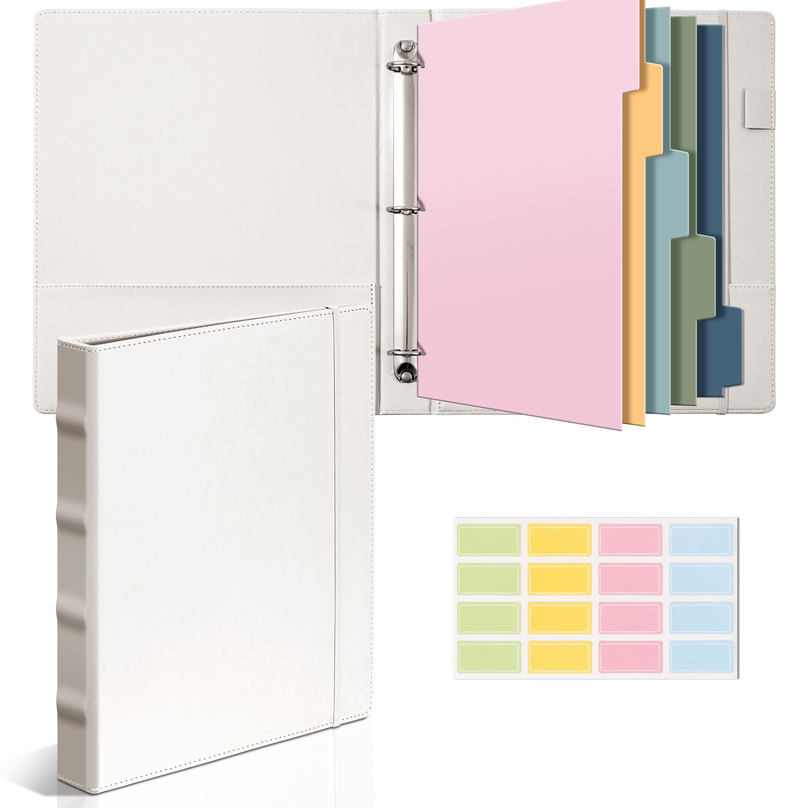 Photo 1 of Hardcover 3 Ring 1 inch PU Leather Professional Binder Organizer with Dividers Suitable for 8.5 x 11 Letter Size Paper Cute Loose Leaf Binder with Pocket for School Work