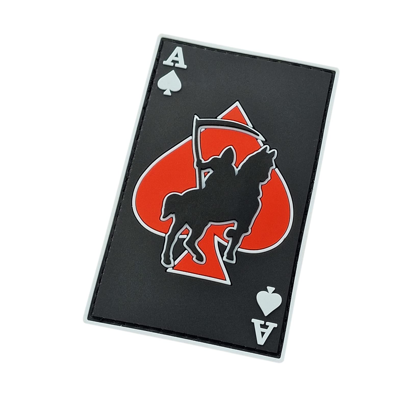 Glow Dark Grim Reaper Ace of Spades Card PVC Patch