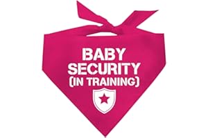 TEES & TAILS Baby Security in Training Baby Announcement Dog Bandana (Hot Pink, OS 223)