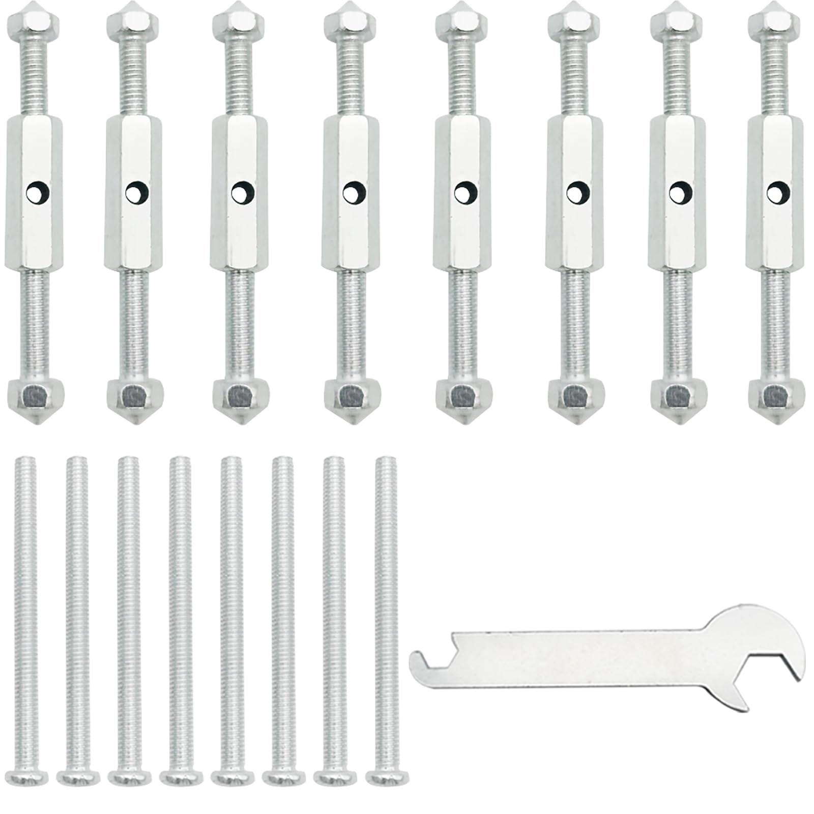 CTRICALVER 86 Type Switch Box Repair Tool (8 Sets), Switch Socket Repair Cassette Screws Rod Set, Adjustable Length Switch Box Repair Screw Rod with a Wrench (Metal Type)