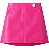 WELAKEN Girls and Toddler's Faux Leather Short Skirts with Side Pocket