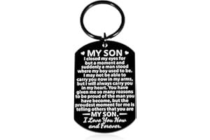 AISEAVRIL CADEAU Inspirational Keychain Gift for Son Him from Mom Dad To My Son Back To School Graduation Birthday Teen Boys Adult Son Stepson