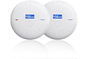 LECOOLIFE 2 Pack 10 Year Battery Operated Smoke and Carbon Monoxide Detector, Portable Fire Co Alarm for Home and Kitchen (White)