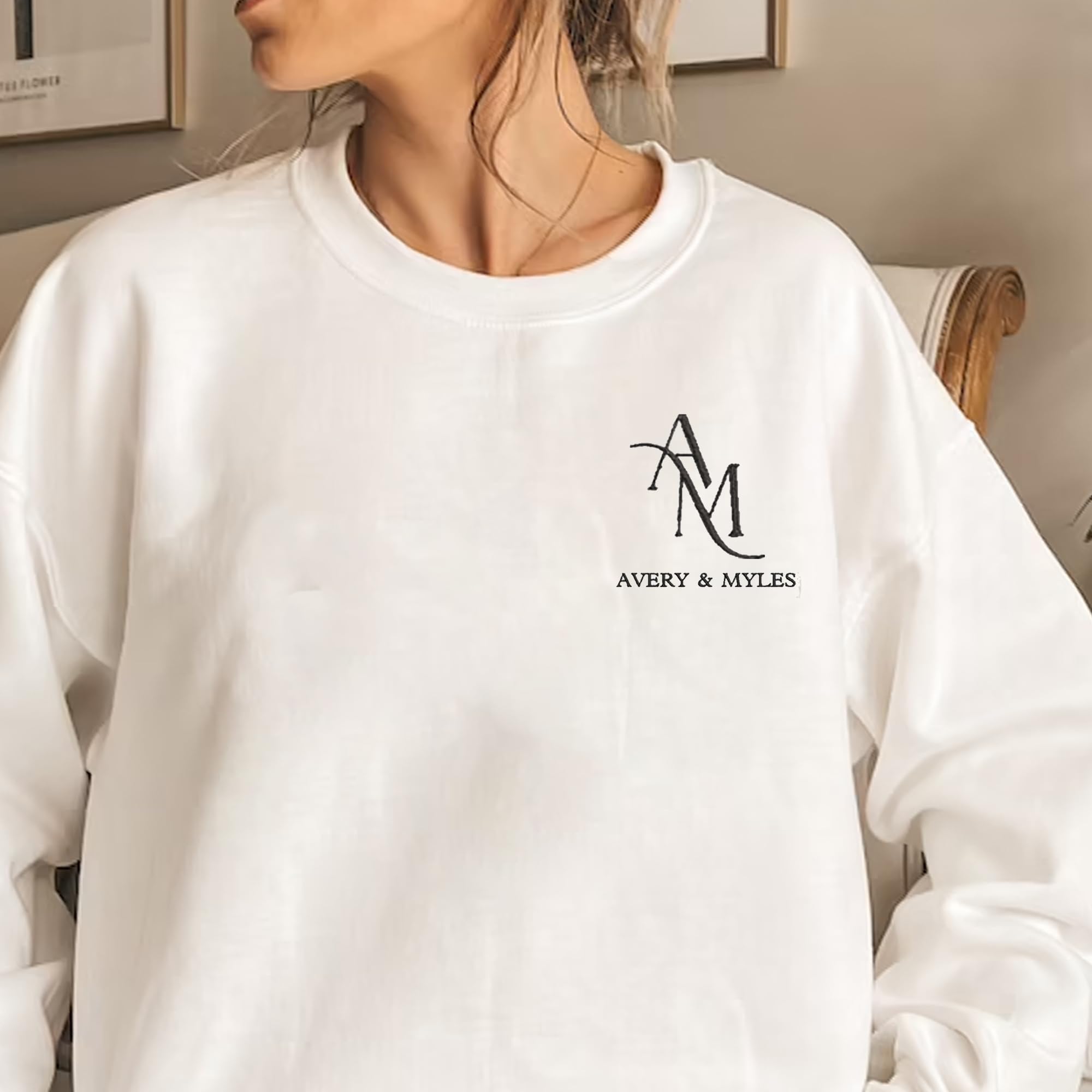 Personalized Mr & Mrs Hoodies - Custom Couple Sweatshirts With Embroidered Date Sleeves