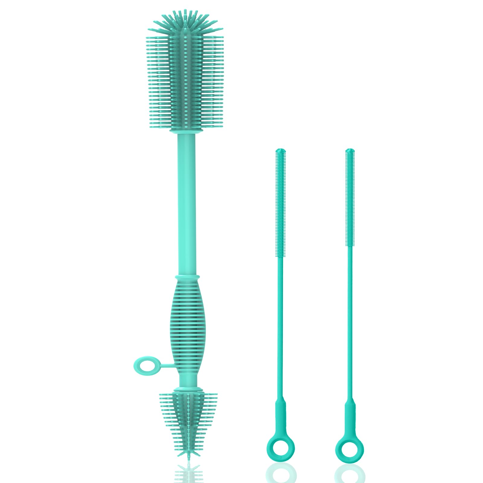 Photo 1 of Raymeefa Bottle and Straw Cleaner Set - Silicone, Soft Baby Brush, Bendable Straw Cleaning Brush, Long Handle for Cleaning (Green)