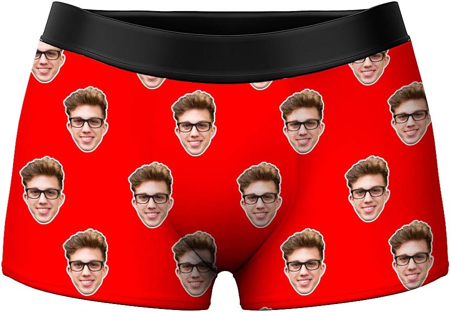 Personalized Boxers Briefs for Men, Custom Men's Underwear Boxer Shorts with Face, Valentine's Day Gift for Husband