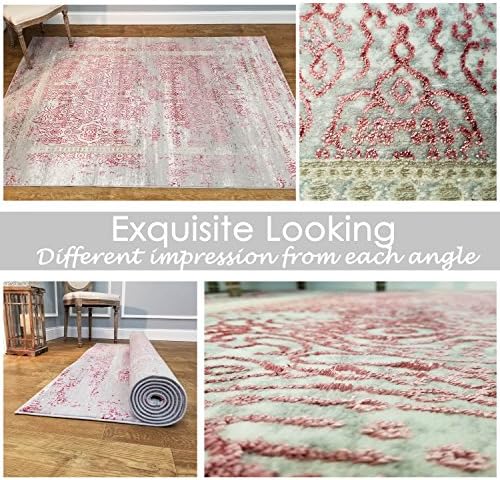 Maxy Home Silky Gold Contemporary Rose Sultan 5 ft. 3 in. x 7 ft. 7 in. Area Rug