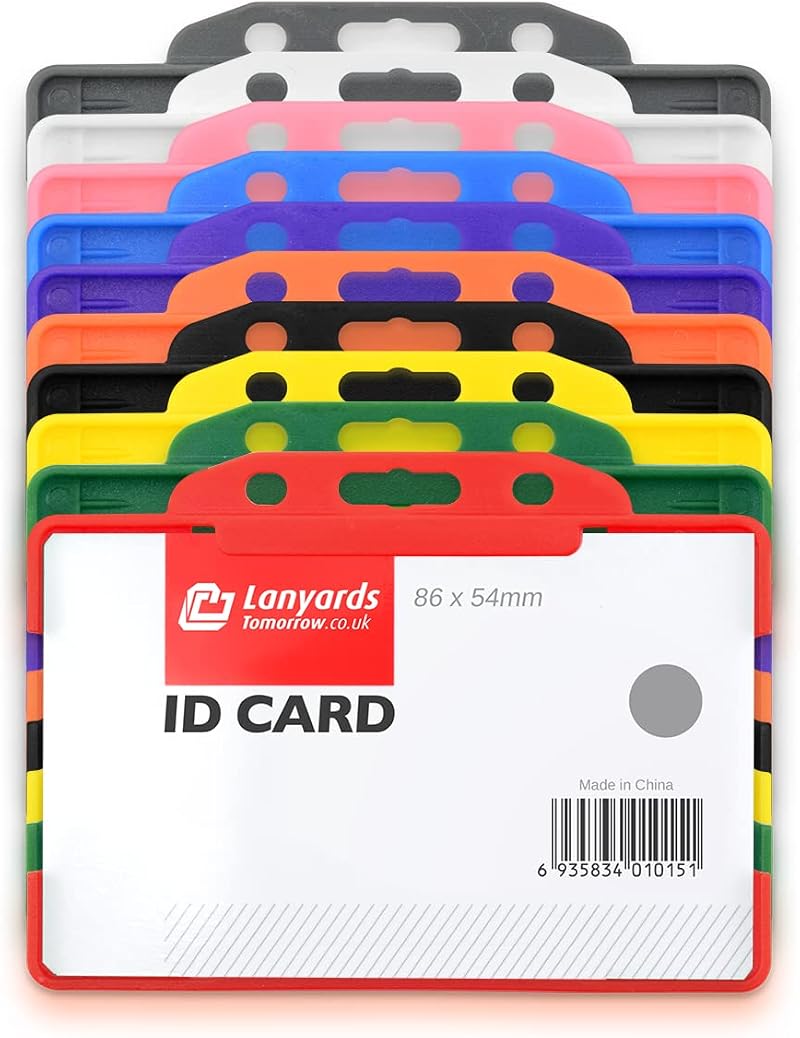 CKB LTD Assorted 10 x 86x54 CR80 Horizontal Open Face ID Card Holders
