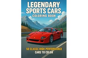 Legendary Sports Cars Coloring Book: An Adult Coloring Book Featuring 50 High-Performance Supercars, Classic Racers, and Modern Dream Cars (Legendary Vehicles Coloring Collection)