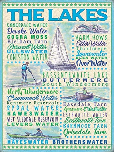 Small (150 x 200mm) Metal Sign - The Lakes