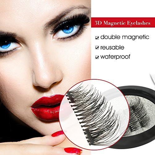 Faith Beauty Full Size Longer Reusable Dual Magnetic False Eyelashes Set (4 PCS) Easy to Apply Thin Dual Magnet False Eyelash