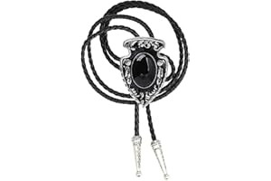 HUABOLA CALYN Black Bolo Tie for Men, Native American Western Cowboy Bolo Tie