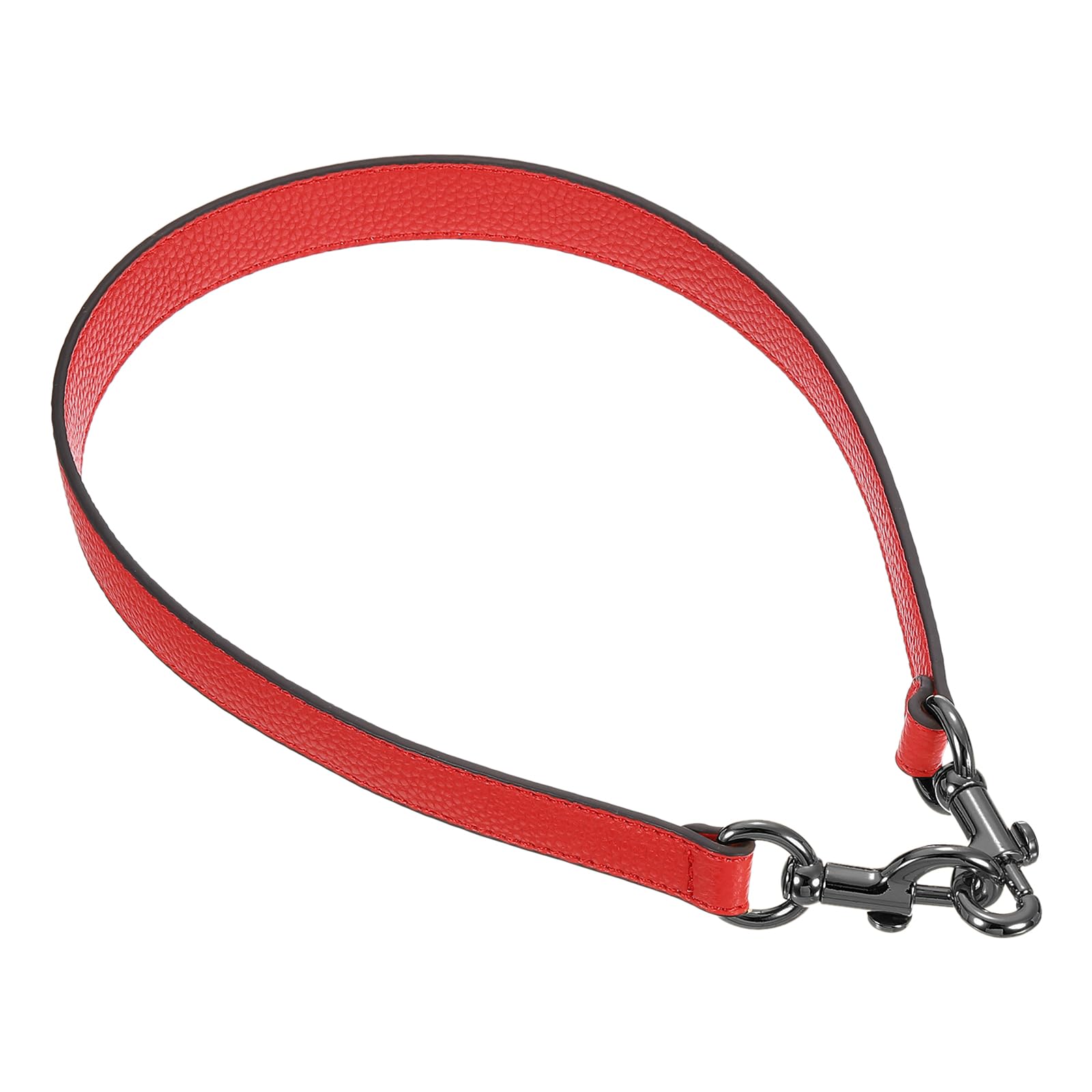 Photo 1 of uxcell 26.18 Inch PU Leather Short Bag Strap with Clasp, Purse Handles Handbags Replacement Straps for Clutch Bag Crossbody Underarm Bags, Red, Grey Buckle