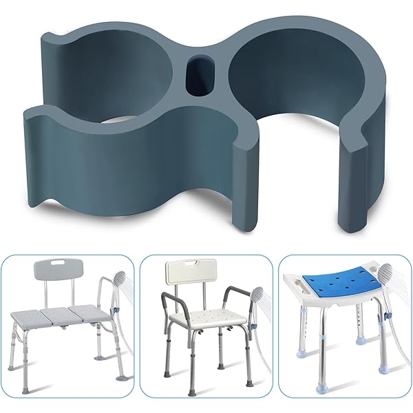 2-Pack Shower Head Holders For Bath Chairs - Universal Attachment For Elderly & Disabled Users