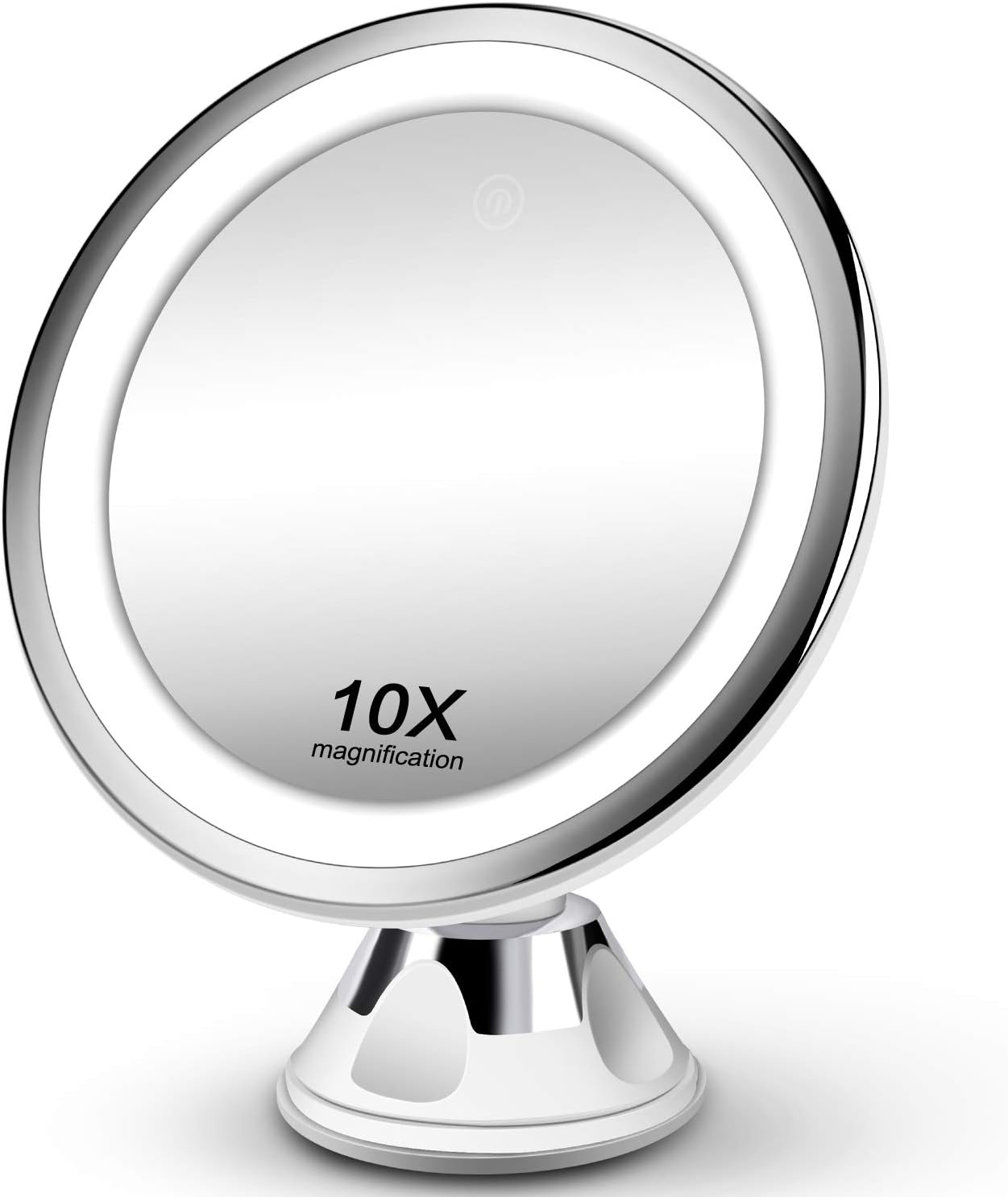 Makeup Mirror 10X Magnifying Vanity Mirror - 3 Color Modes & 36 LED Cosmetic Mirror, High Definition, Touch Control, 360°Rotation & Powerful Suction Cup for Bathroom Shower Travel
