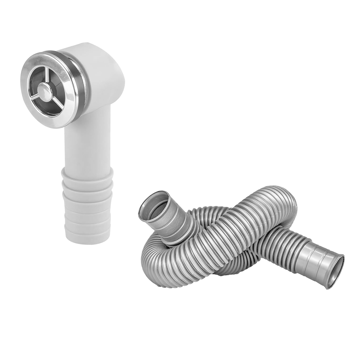 Qrity 1 PCS Overflow Pipes, Bathroom Ceramic Basin Sink Overflow Marble Sink Overflow Tube, 36x36mm Round Interface, Tube Length 450mm