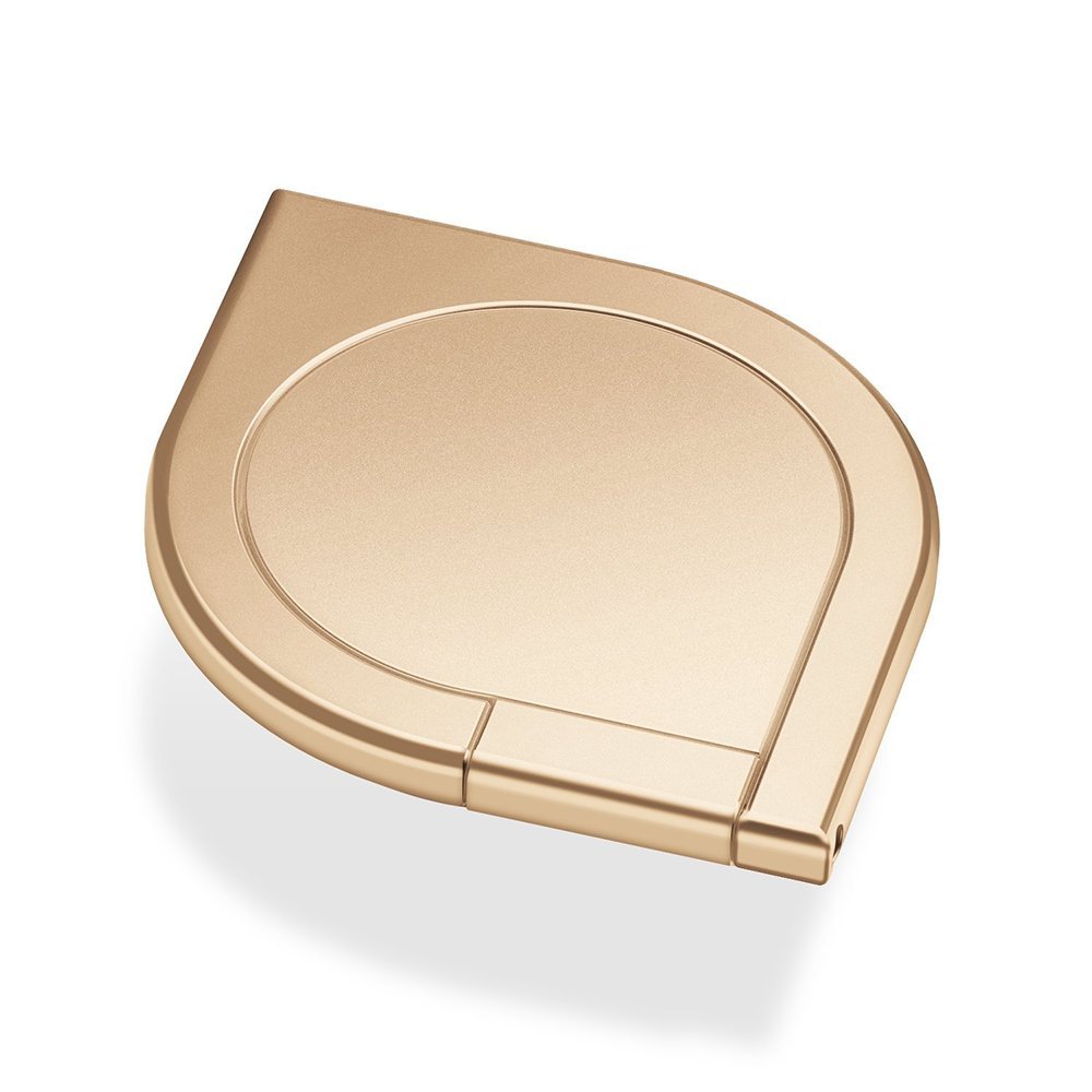 Finger Ring Phone Grip, HIKIN Cell-Phone Knob Key Rings Button Mount/Stand/Holder/Catch/Handle For iPhone X 8 7 Galaxy S9 S8 Note8 Friendly With Cases (Gold)