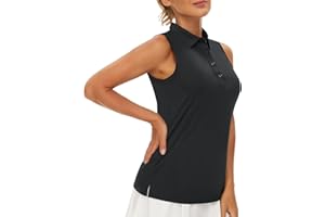 Casei Women's Sleeveless Golf Polo Shirts UPF 50+ Quick Dry Collared Polo Shirts Athletic Tank Tops Shirts