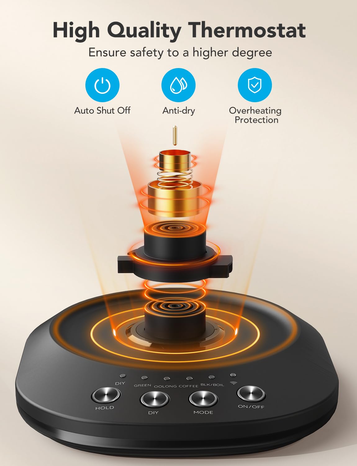 GoveeLife Hervidor eléctrico inteligente, hervidor de cuello de cisne WiFi de 0,8 L compatible con Alexa, 5 modos de uso, calentamiento rápido de 3 minutos y mantenimiento caliente de 2 horas, apagado automático por seguridad, acero inoxidable, negro mate...