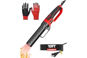 EZUVITA 1500W Electric Charcoal Starter with 10ft Cable, 60S Rises to 1100℉ Fire Lighter with Air Blower for Grill, BBQ, Wood Burning Fireplaces, Chemical Free Heated fire starter with Gloves Included