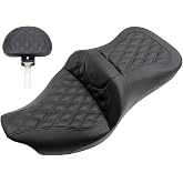 Saddlemen 0801-1187 808-07B-182BR Lattice Stitch Roadsofa Seat W/Backrest 08+ TOURING MODELS, BLACK LATTICE STITCHED