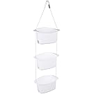 AmazonBasics 3-Basket Adjustable Shower Caddy - White
